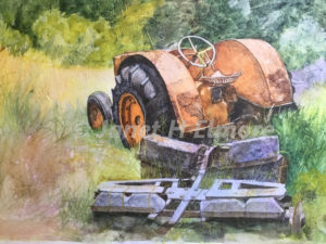 Old "Case" Tractor Watercolor Painting